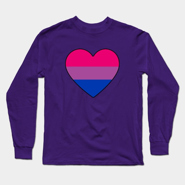 Bisexual Pride Heart Long Sleeve T-Shirt by LittleGreenHat